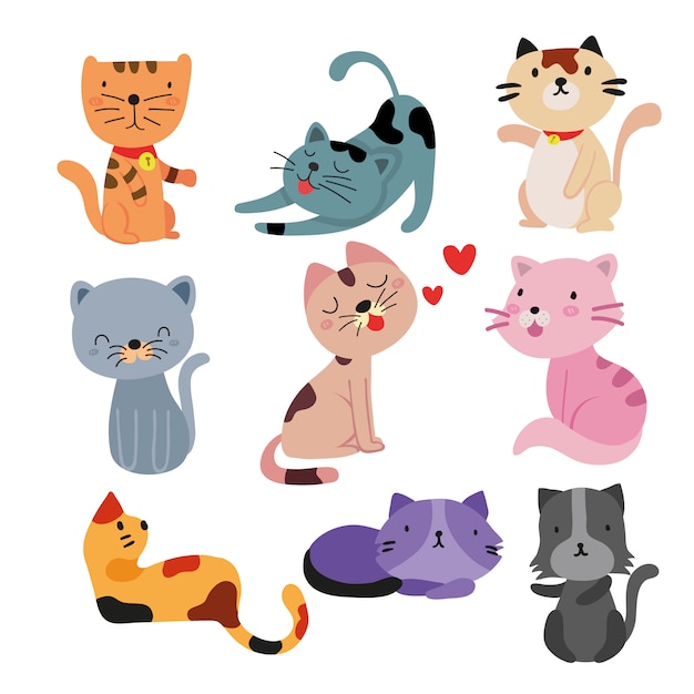 Smiling cats collection