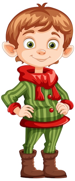 Free Vector smiling elf in festive attire