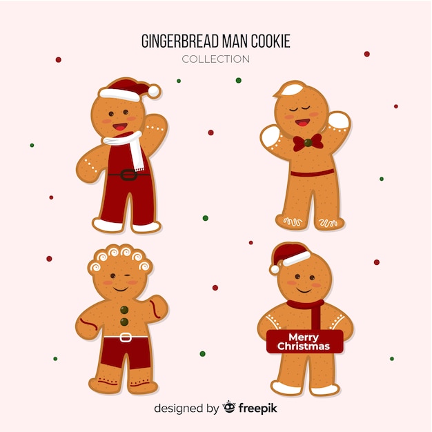 Free Vector smiling gingerbread cookie collection