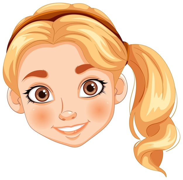 Free Vector smiling girl with blonde ponytail