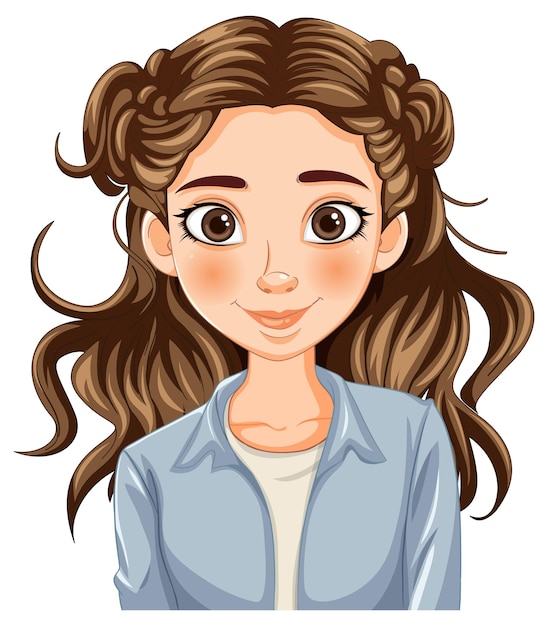 Free Vector smiling girl with braided hair