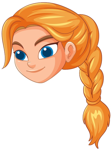 Free Vector smiling girl with braided hair