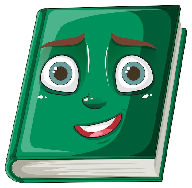 Free vector smiling green book character