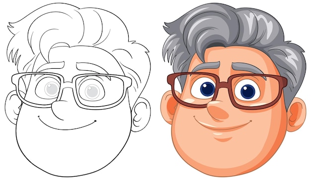 Free Vector smiling man with glasses illustration