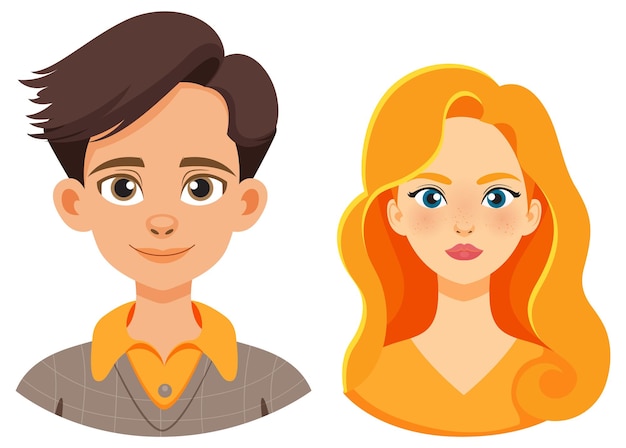 Free Vector smiling man and woman illustration