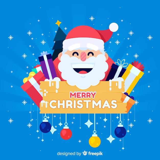 Free Vector smiling santa claus christmas background