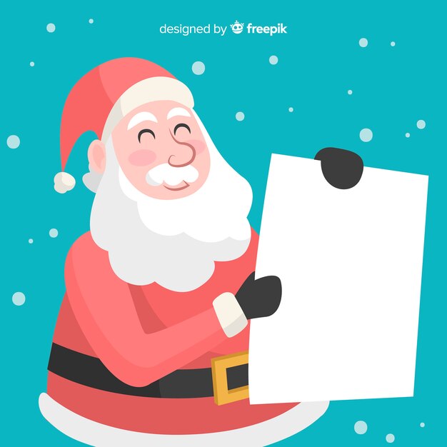 Smiling santa holding blank sign