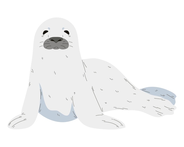 Free vector smiling seal mascot sits