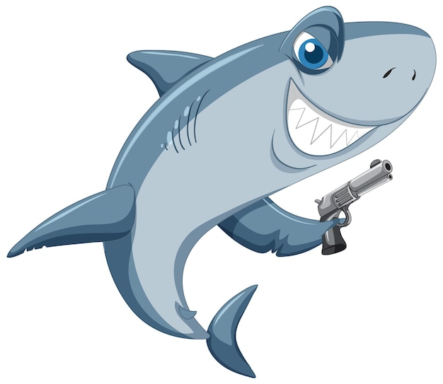 Free Vector smiling shark cartoon character