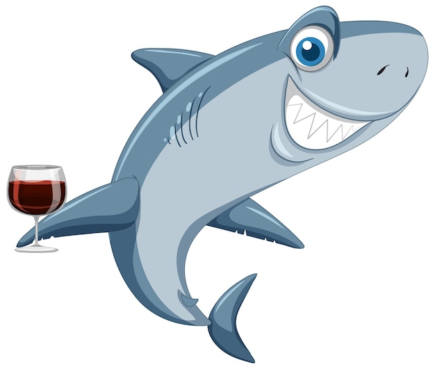 Free Vector smiling shark cartoon character