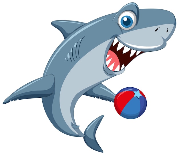 Free Vector smiling shark cartoon character