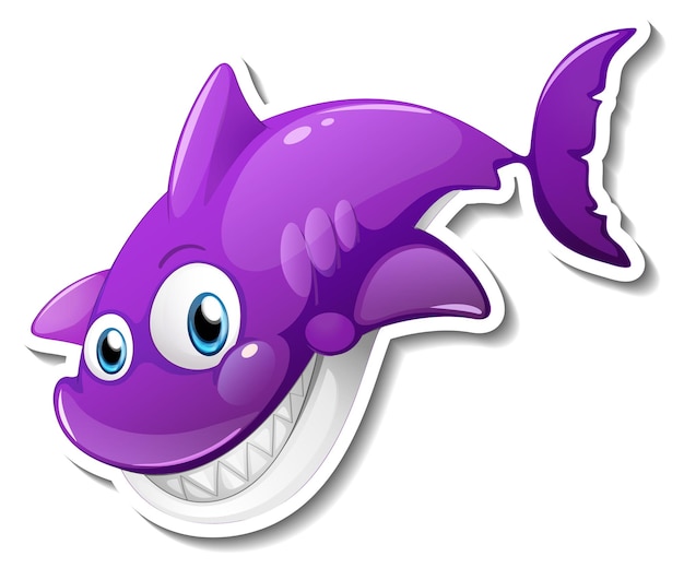 Smiling shark cartoon sticker