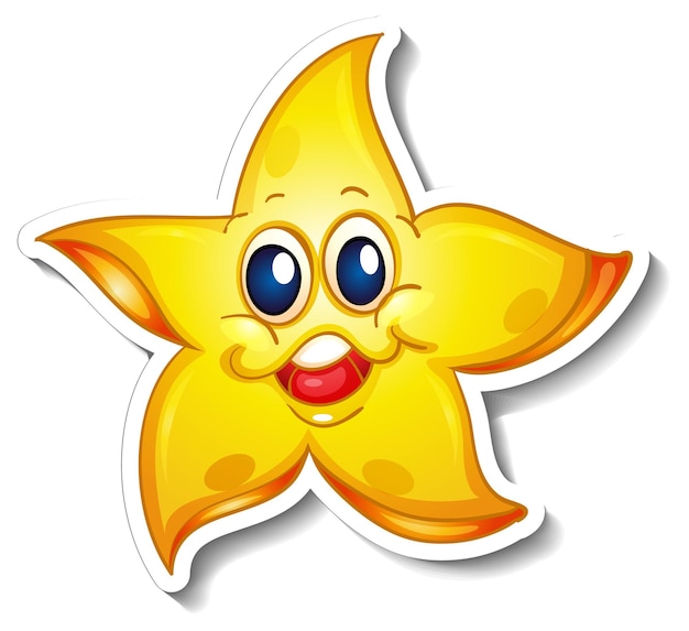 Free Vector smiling starfish animal cartoon sticker