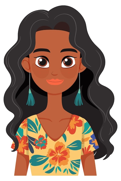 Free Vector smiling woman in floral dress