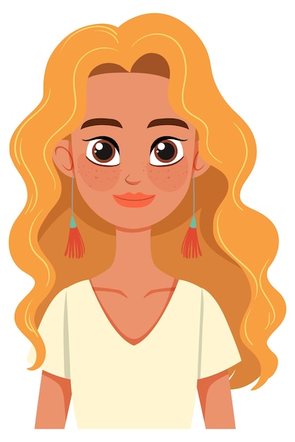 Free Vector smiling woman with blonde hair