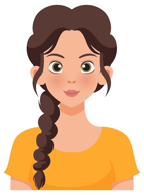 Free Vector smiling woman with braided hair