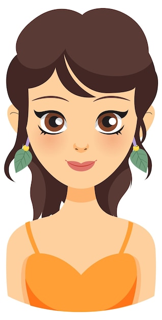 Free vector smiling woman with leaf earrings