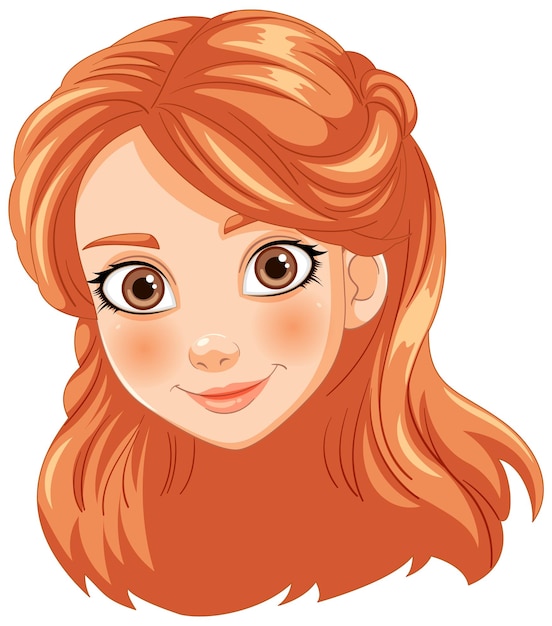 Smiling Young Girl Vector Portrait