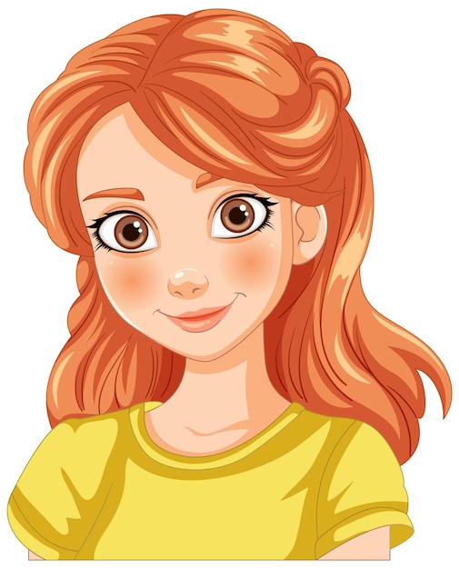 Smiling Young Girl Vector Portrait