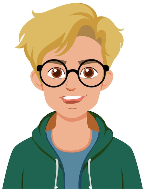 Smiling Young Man in Glasses