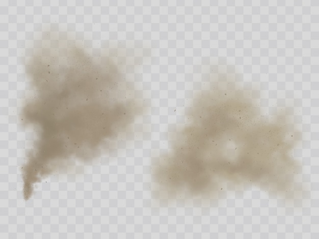 Smoke or dust clouds isolated realistic vector