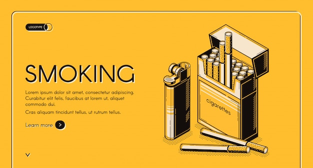 Free Vector smoking activity isometric web template