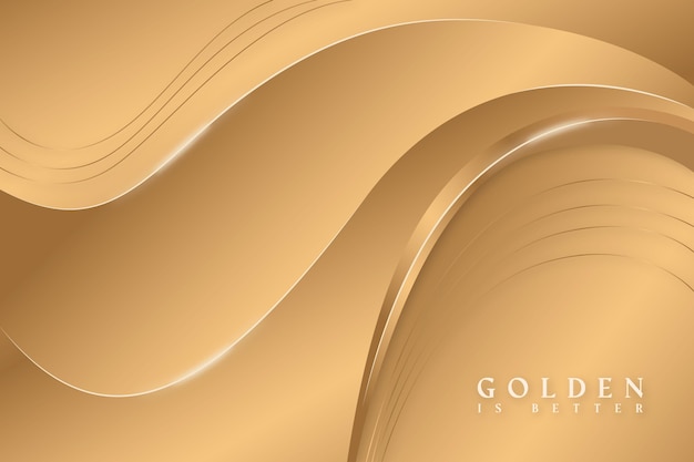 Smooth golden wave background