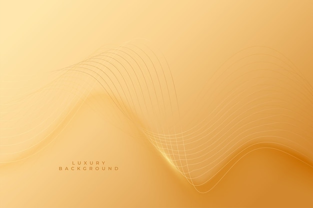 Smooth wave lines golden premium background