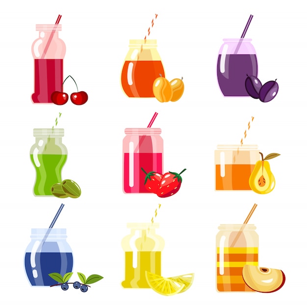 Free Vector smoothie menu decorative icons