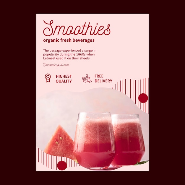 Free Vector smoothies bar flyer template