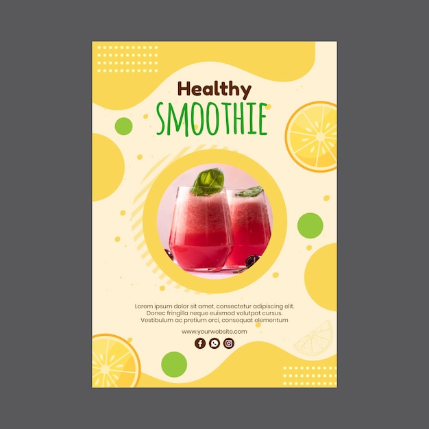 Smoothies bar vertical flyer template