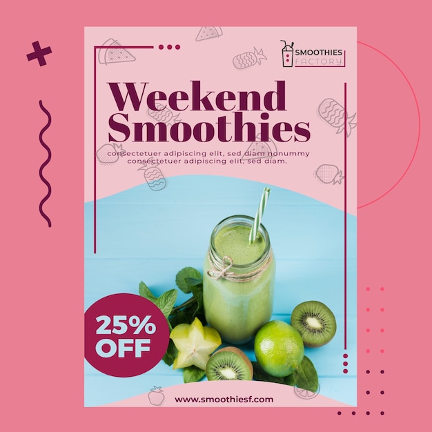 Free Vector smoothies factory landing page