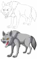 Free vector snarling wolf vector illustration