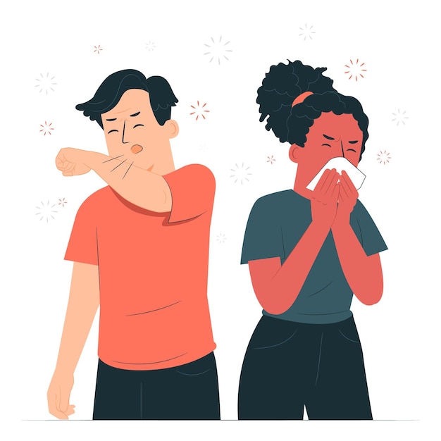 Free Vector sneezing concept illustration