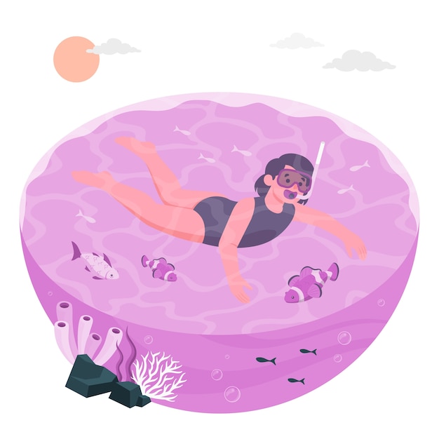 Snorkeling concept illustration