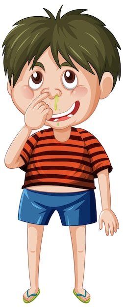 Free Vector snot boy cartoon character on white background