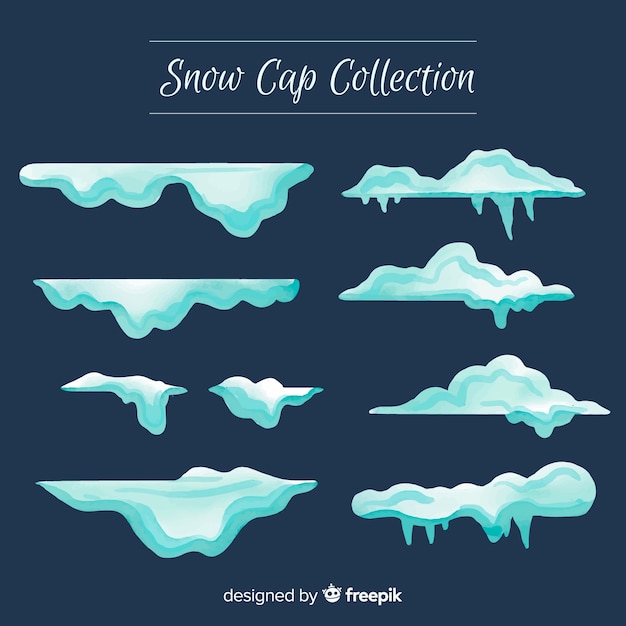 Free vector snow cap collection