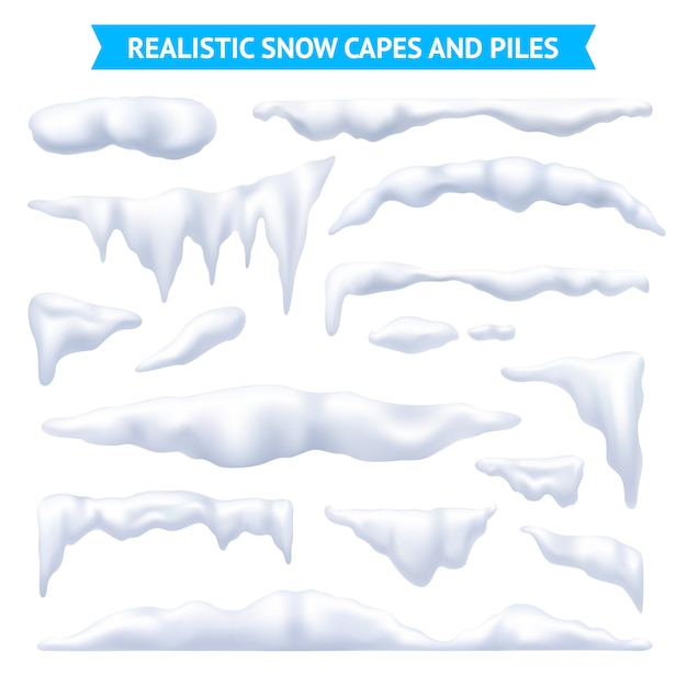 Free Vector snow capes and piles set