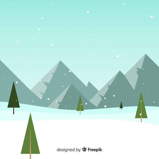 Snow-covered mountain background