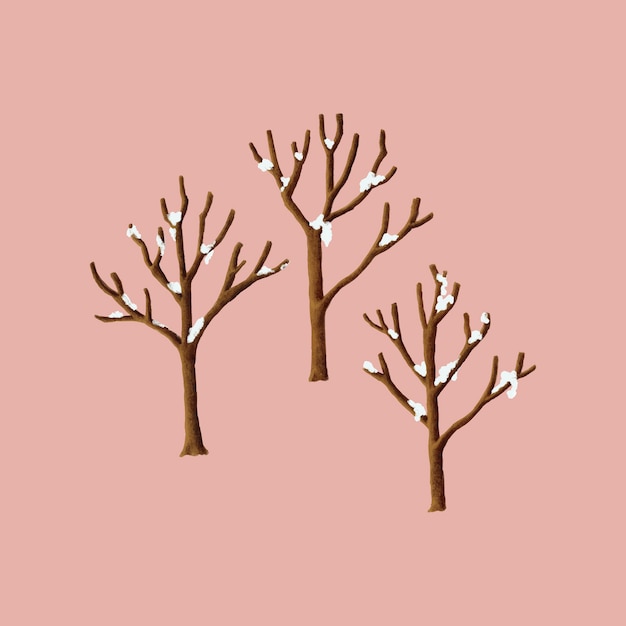 Free Vector snow covered trees in the winter illustration