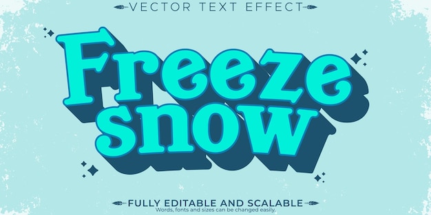 Free vector snow editable text effect editable cold and winter text style