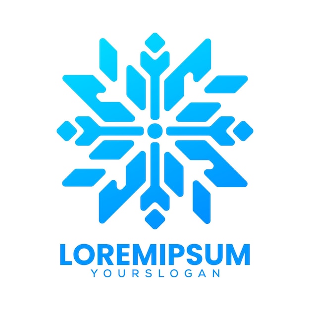 Free vector snow flower logo design template