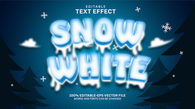 Free vector snow white text effect