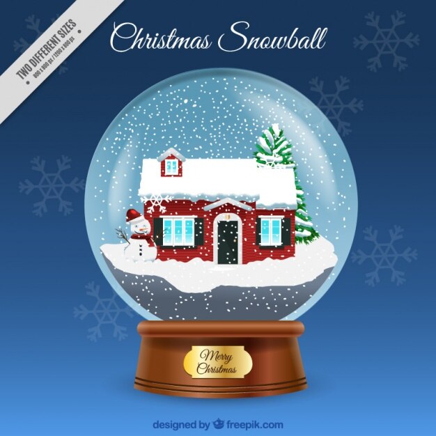 Free Vector snowball background with snowy house