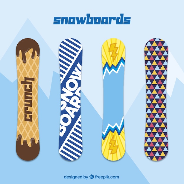 Free Vector snowboard collection 