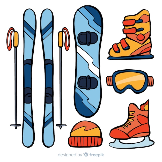 Snowboard equipment illustration