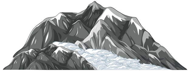 Free Vector snowcapped mountain range illustration