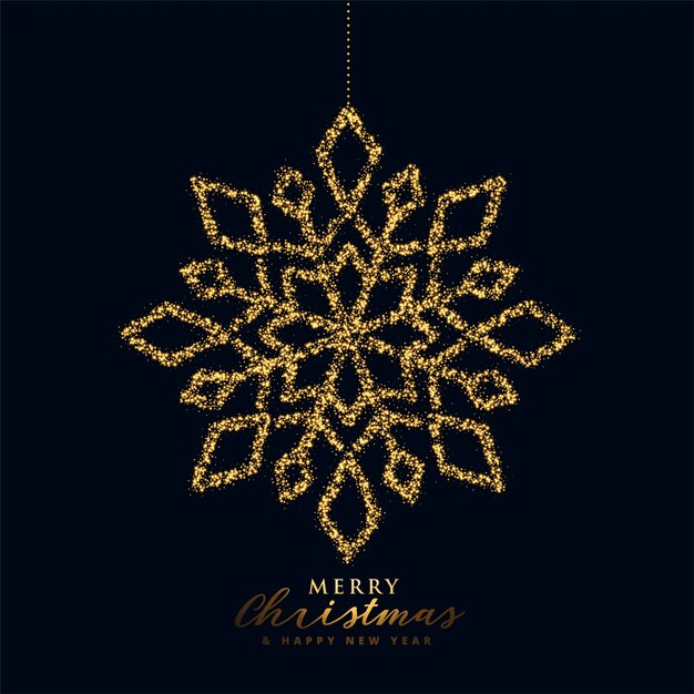 Snowflake christmas  in black and gold color