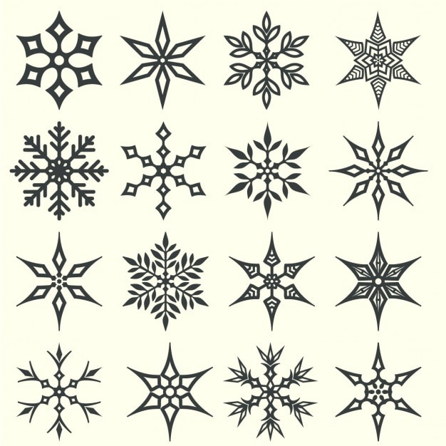 Free vector snowflake icons collection