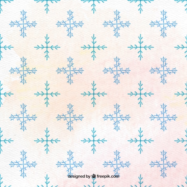 Free vector snowflake pattern in watercolor